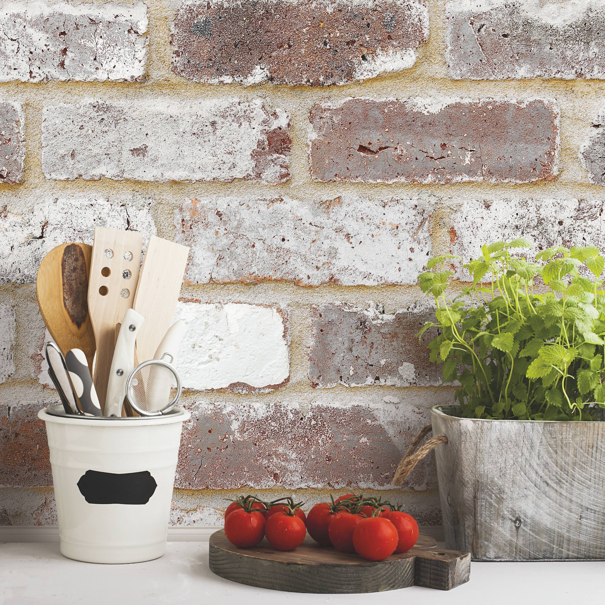 RoomMates Reclaimed Brick Peel & Stick Wallpaper